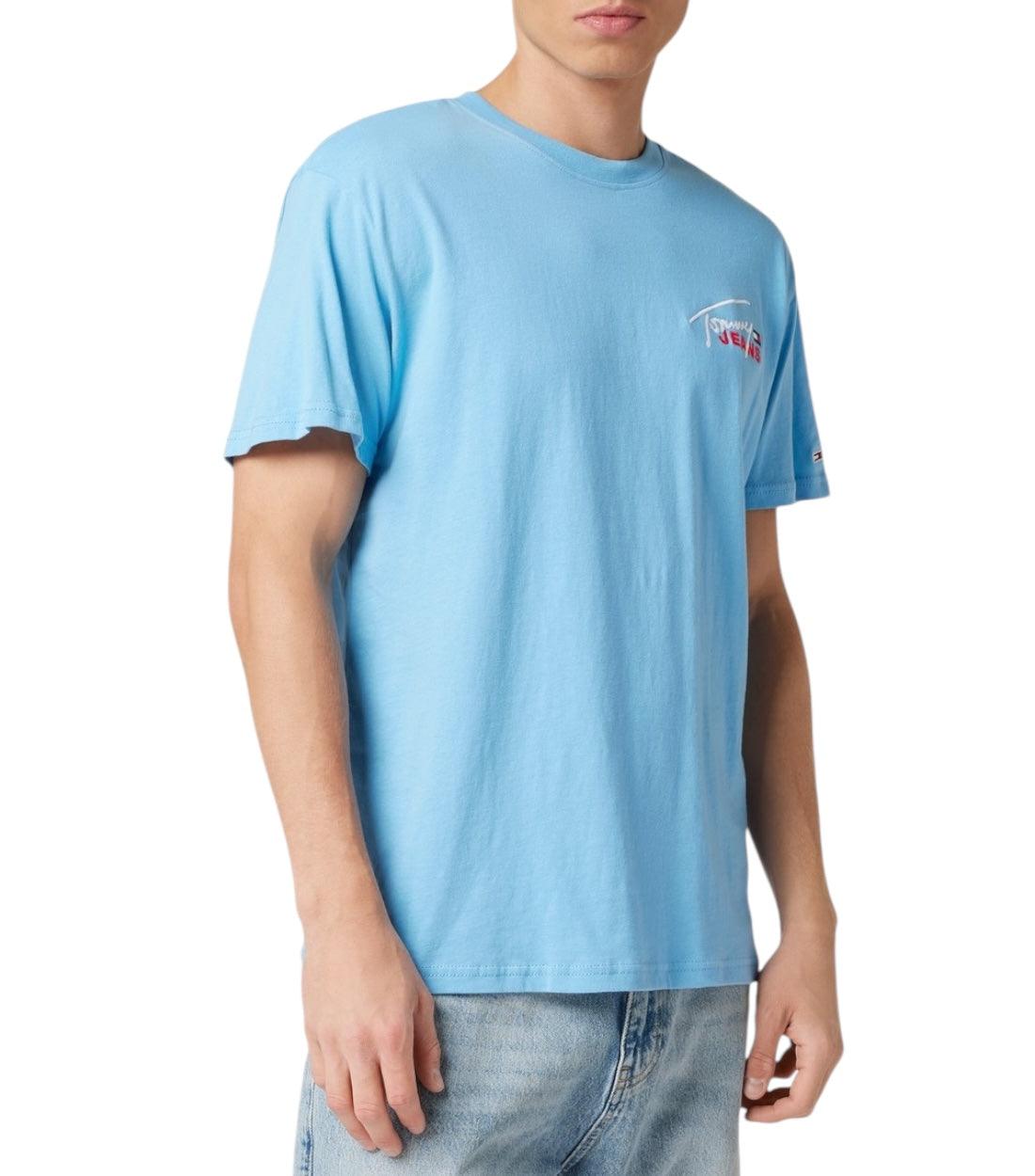 Tommy Hilfiger Jeans T-shirt Met Labelstitching In Lichtblauw