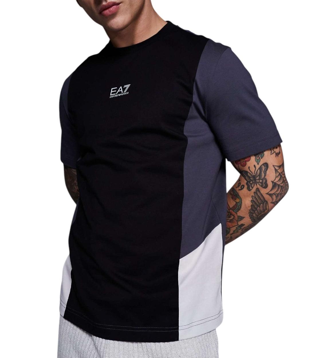 Ea7 Zwart T-shirt Met Kleurblokken