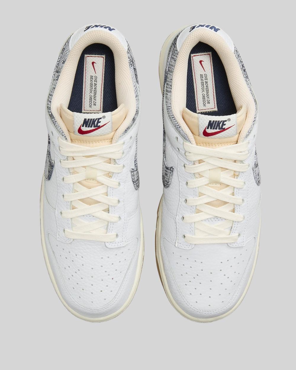 Nike Dunk Low White Gym Red Sail Midnight Navy Dames Sneakers