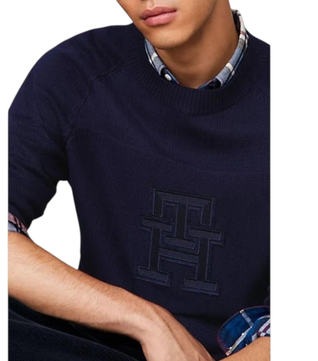 Tommy Hilfiger Blauw Monogram Trui