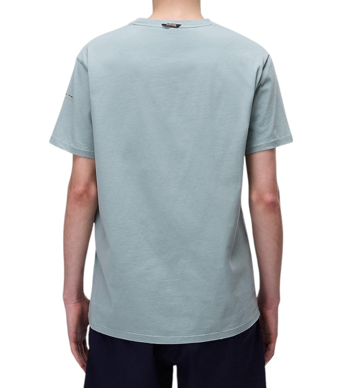 Napapijri Groen Badge T-Shirt Voor Heren Katoen Korte Mouwen