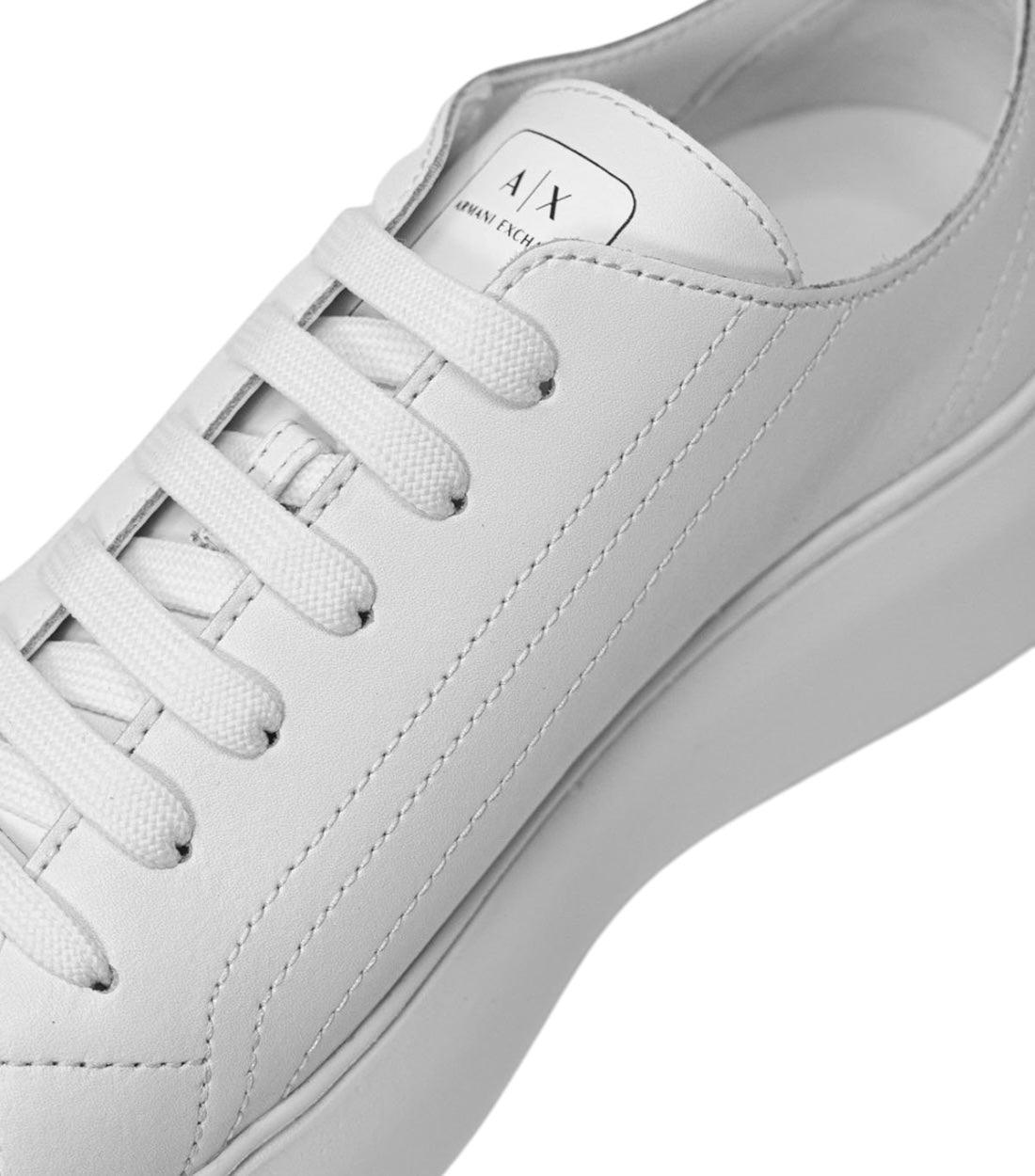 Armani Exchange Wit Plateau-sneakers Van Leermix