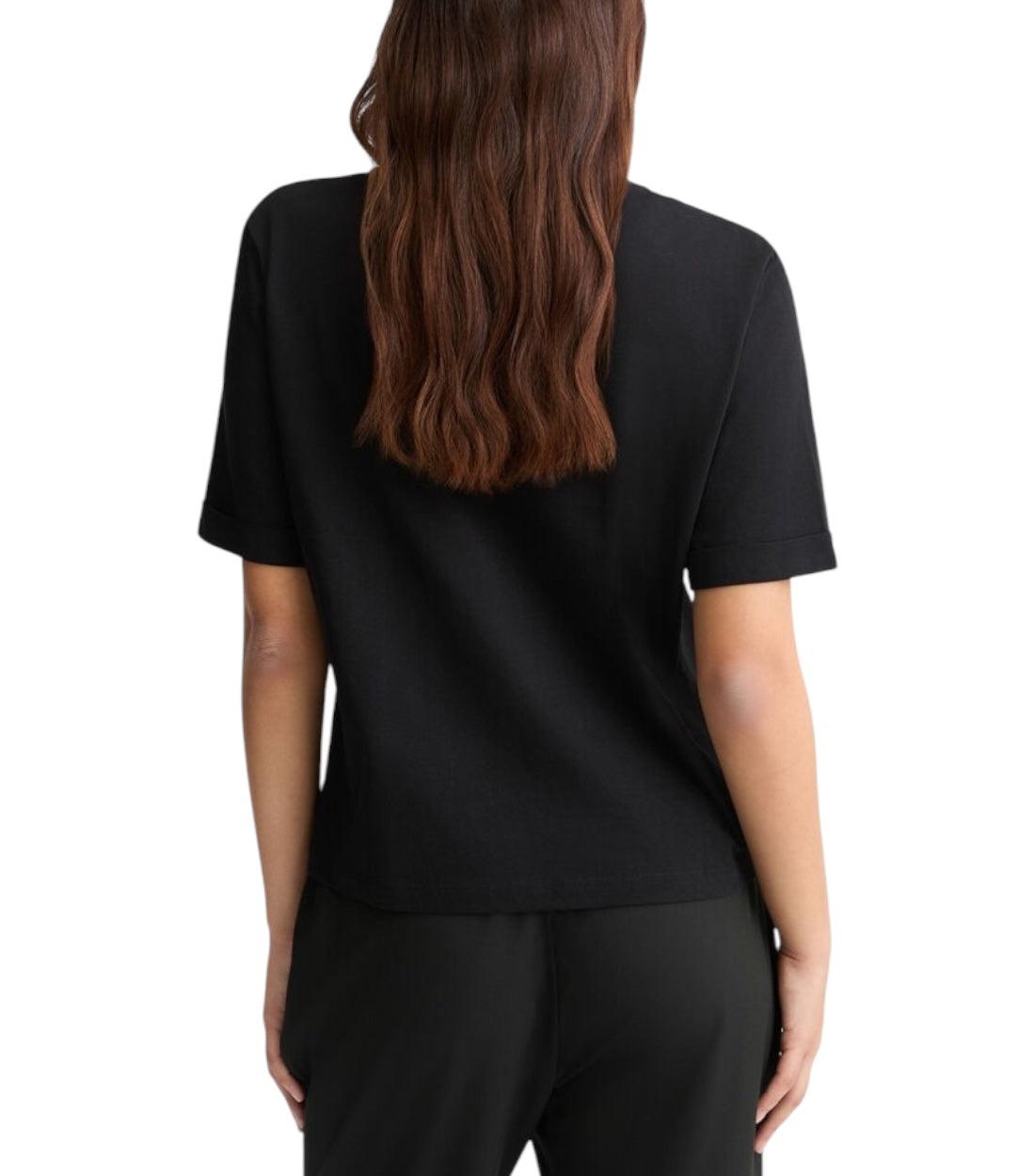 Liu Jo Zwart V-hals T-shirt Met Logo