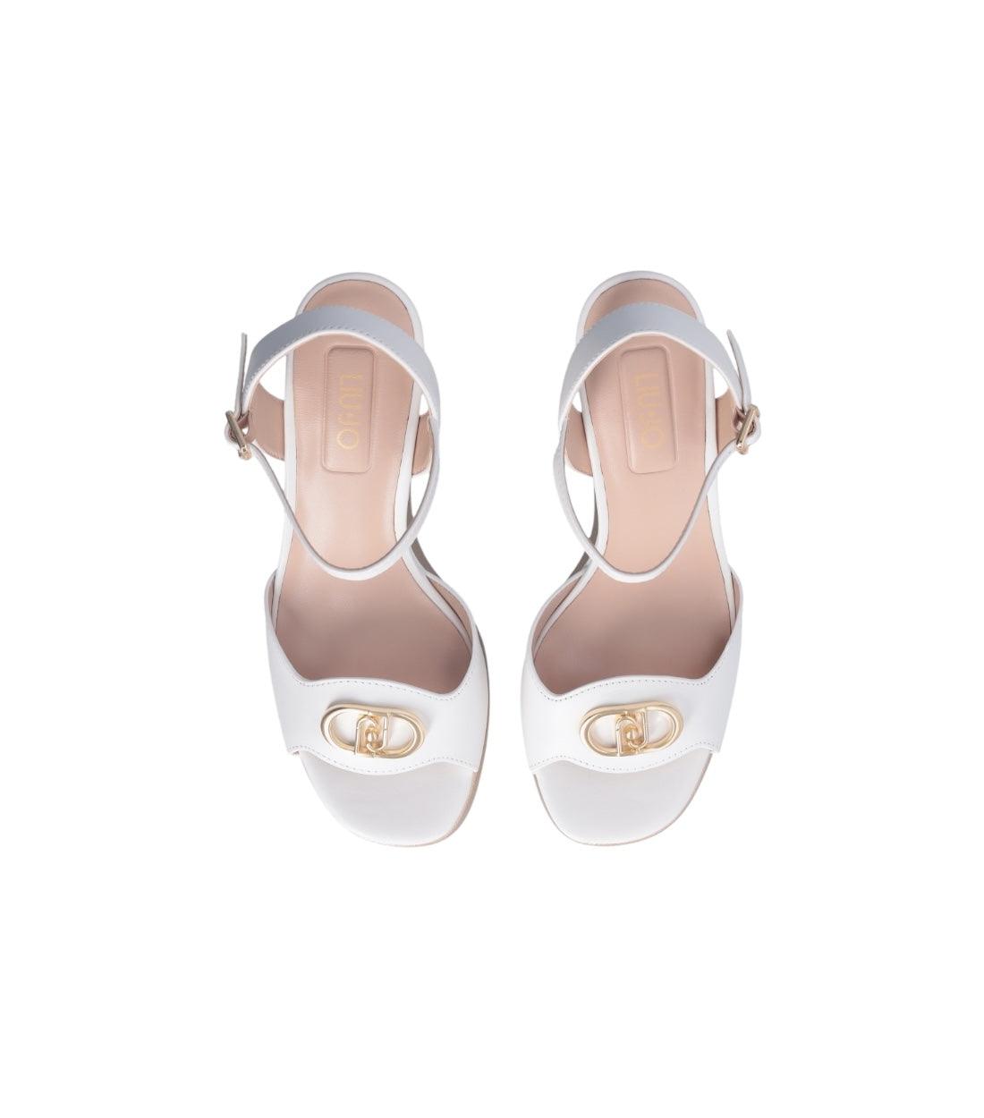 Liu Jo Wit Leren Sandalen Met Sleehak
