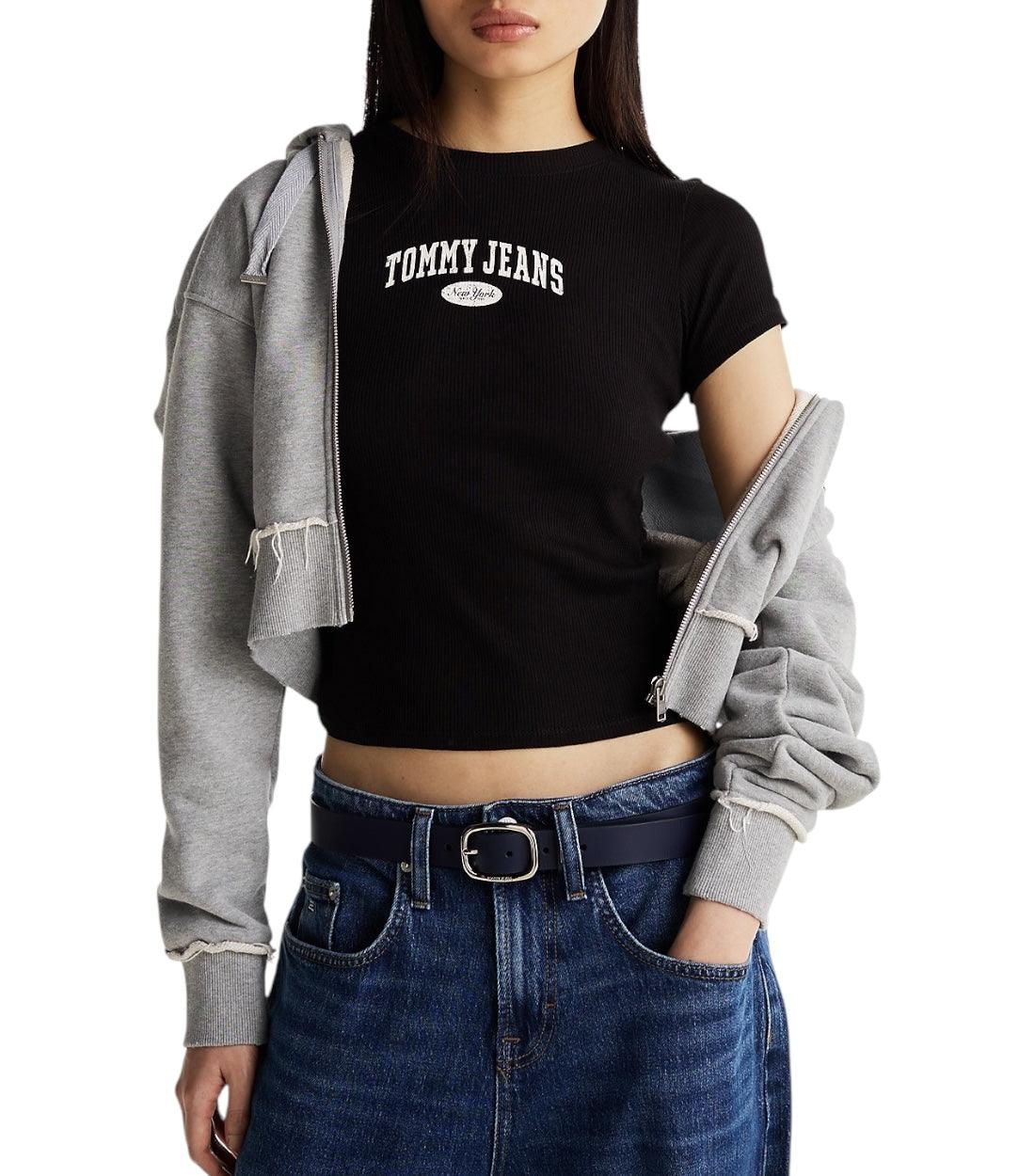 Tommy Hilfiger Jeans Zwart Varsity Slim Fit T-shirt
