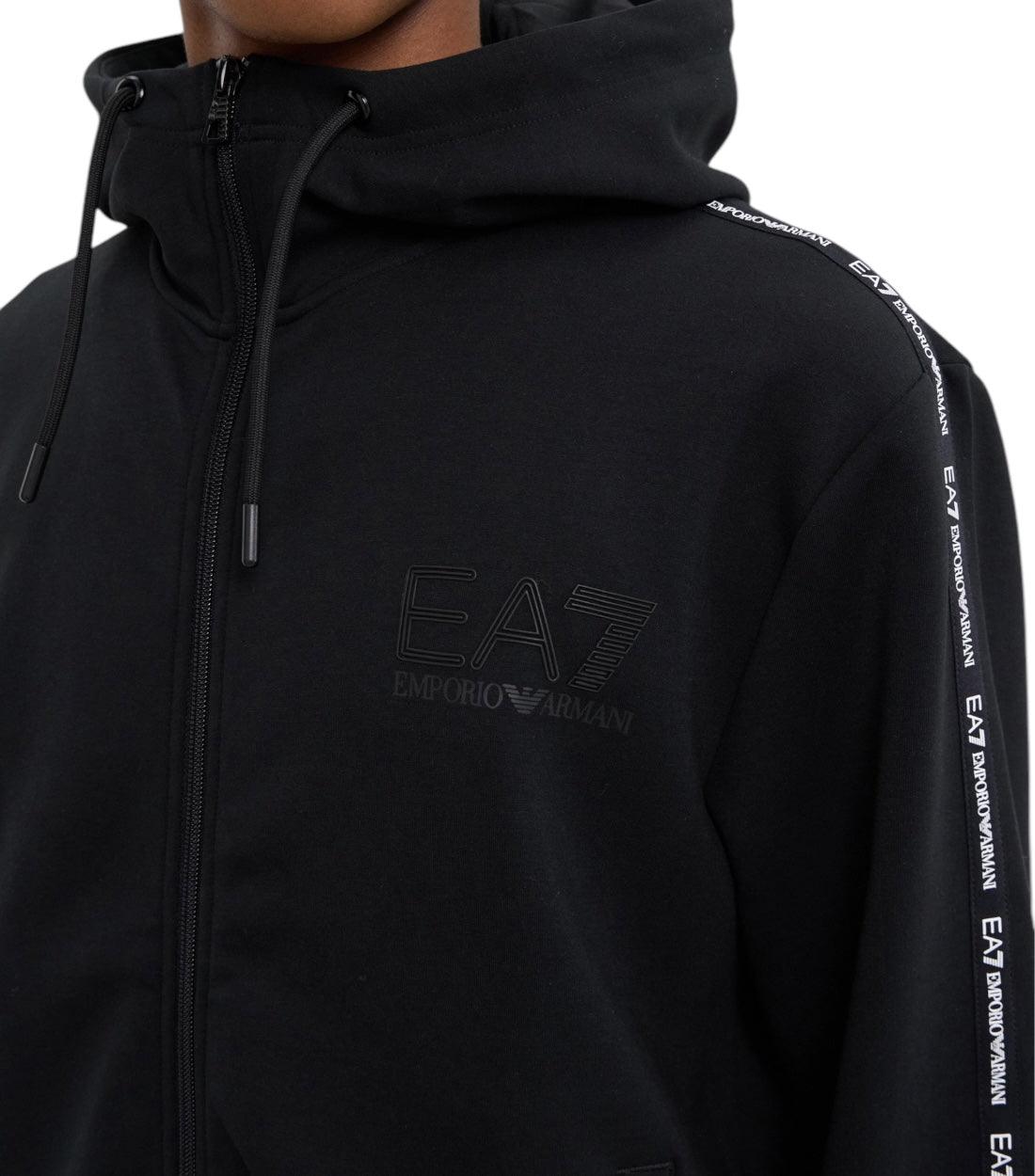 Ea7 Zwart FELPA Zipped Hoodie