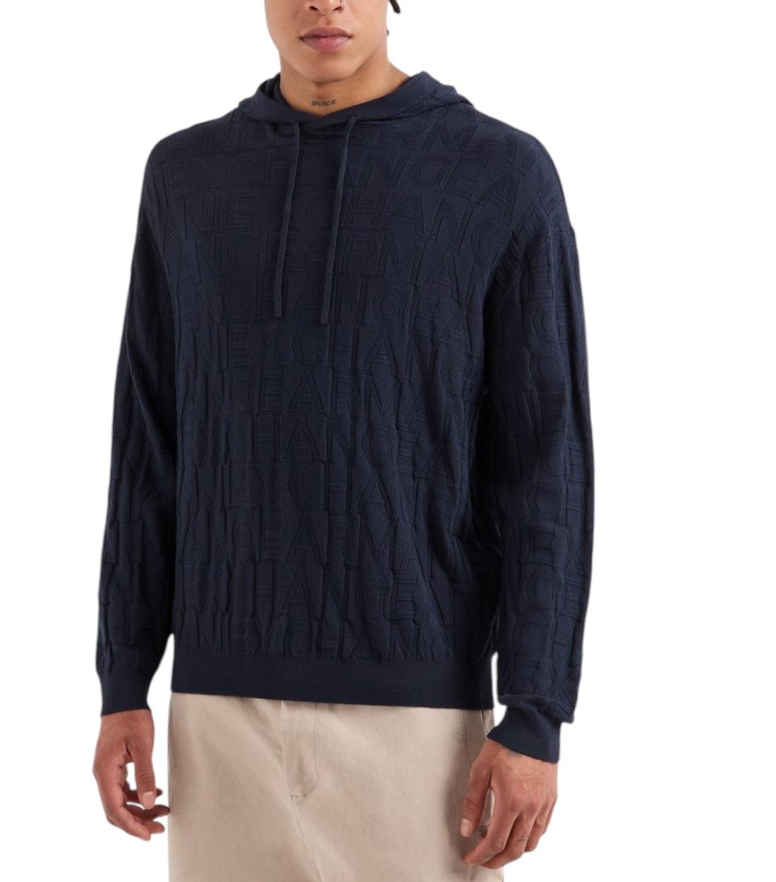 Armani Exchange Donkerblauw Hoodie Met Logo