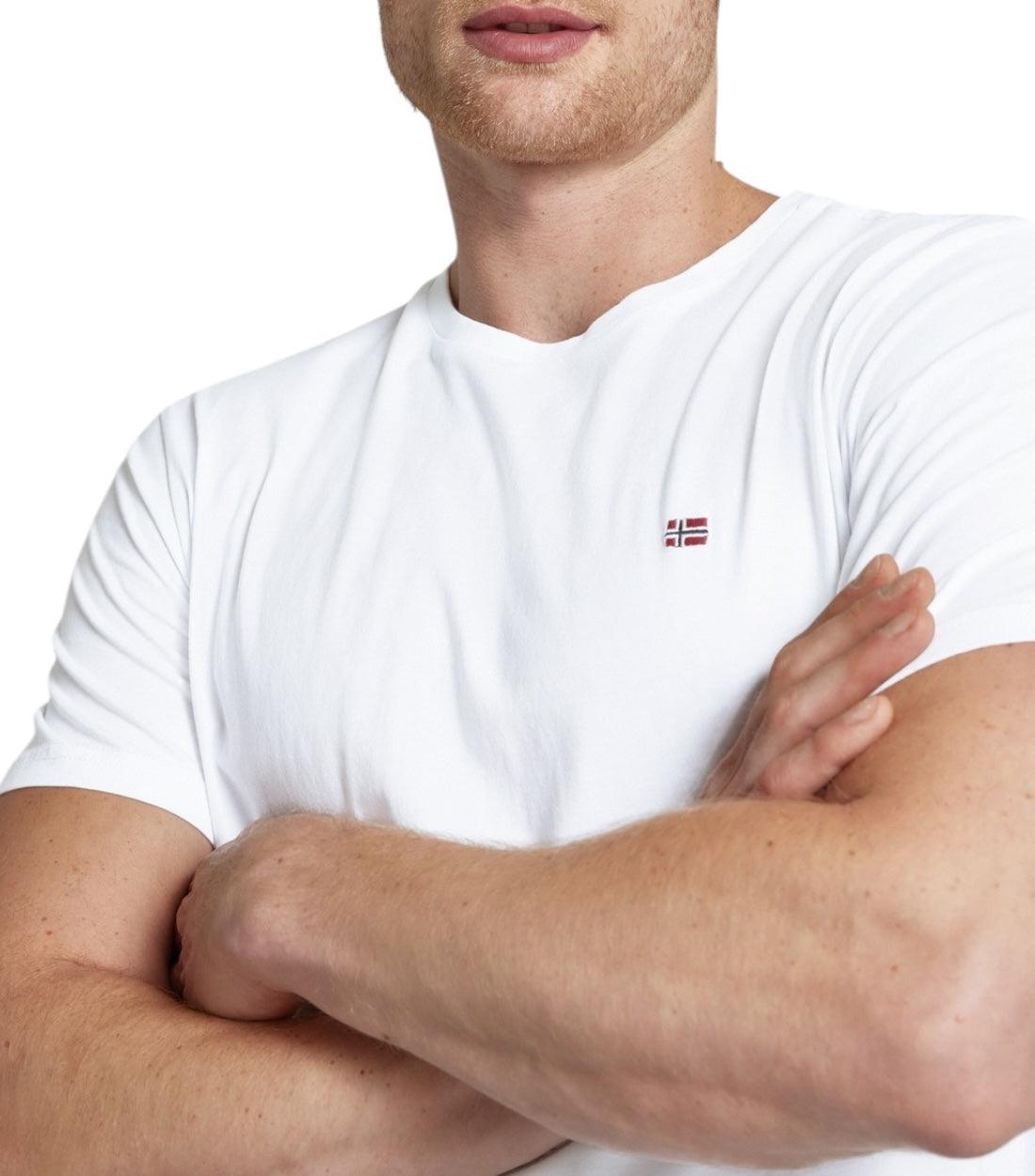 Napapijri Wit T-shirt Met Labelstitching Voor Heren