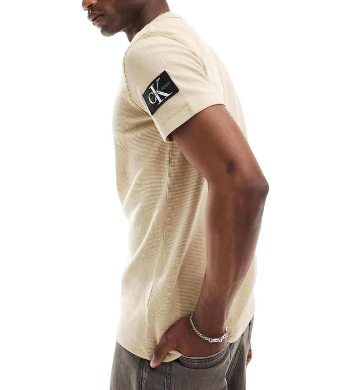 Calvin Klein Jeans Beige T-shirt Van Wafelstof
