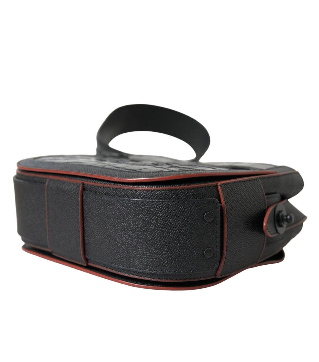 Balenciaga Luxe Zwarte Krokodillenleren Camera Tas