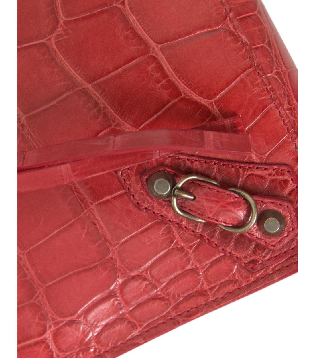 Balenciaga Luxe Rode Clutch van Alligatorleer