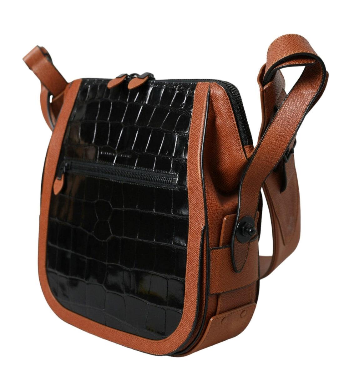 Balenciaga Luxe Bruine Krokodillenleer Schoudertas