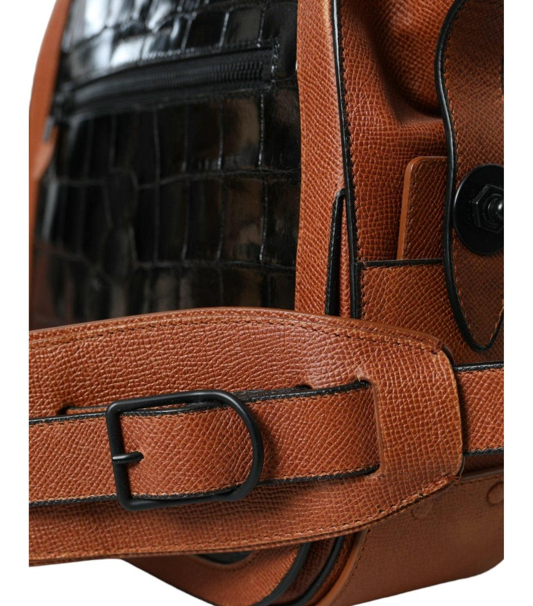 Balenciaga Luxe Bruine Krokodillenleer Schoudertas
