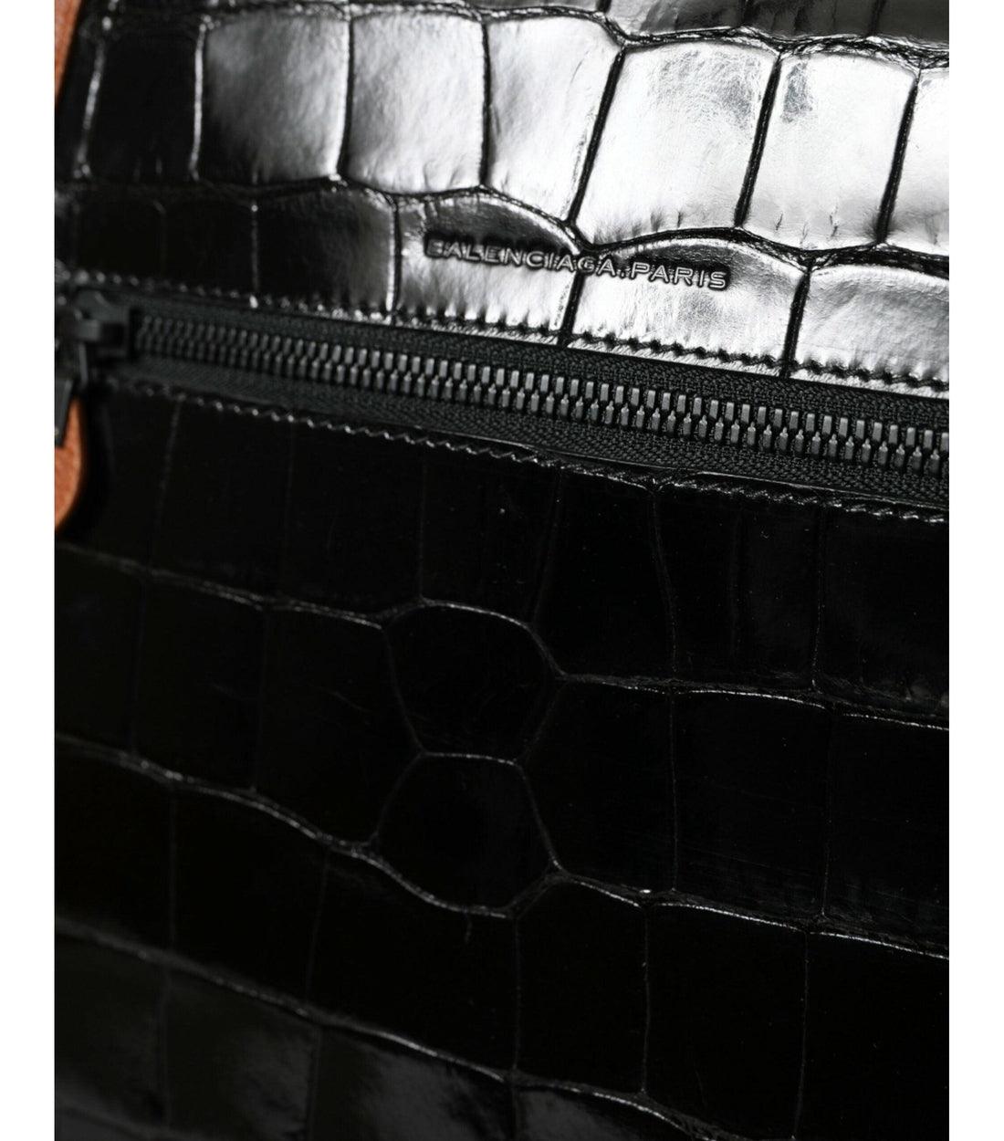 Balenciaga Luxe Bruine Krokodillenleer Schoudertas