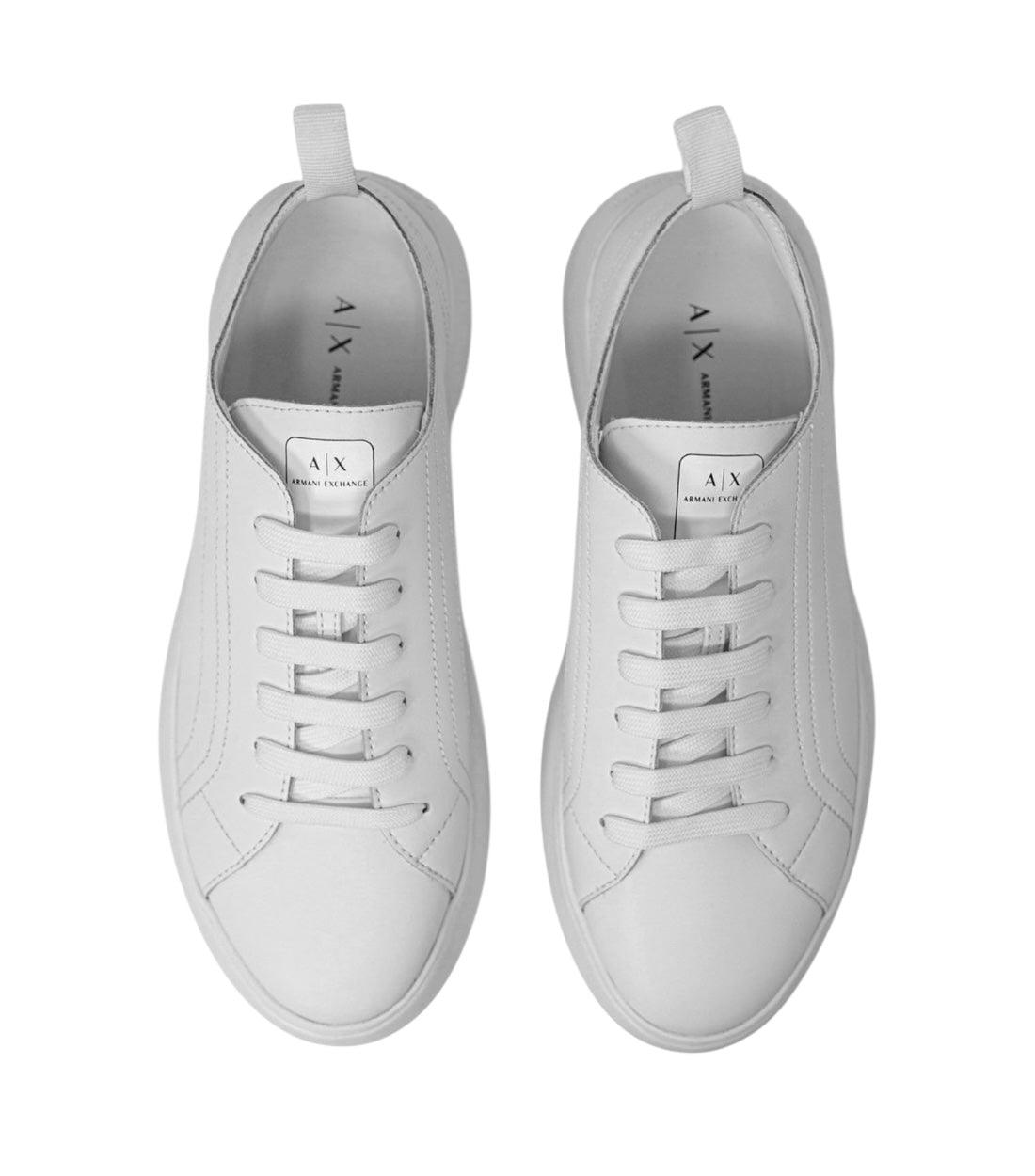 Armani Exchange Wit Plateau-sneakers Van Leermix