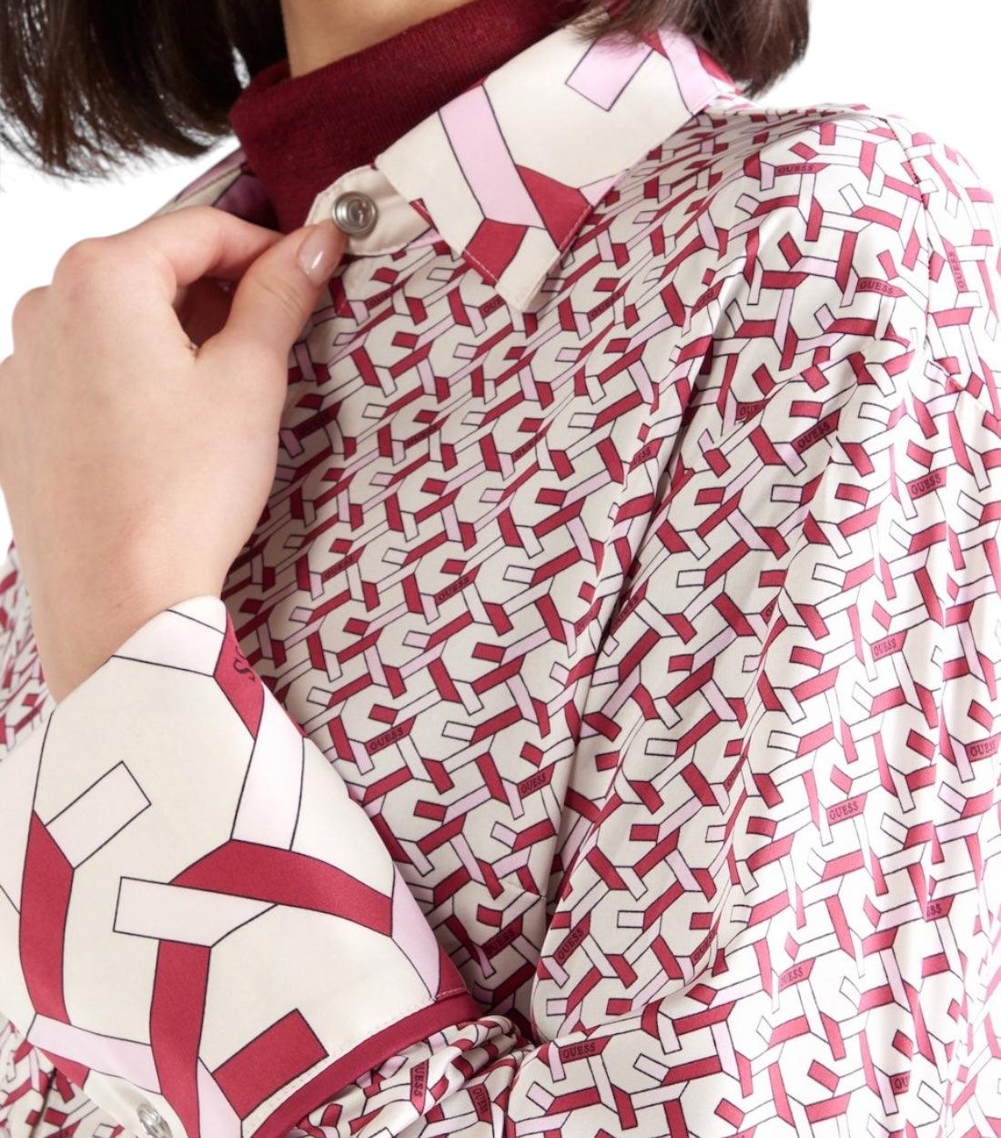 Guess Roze Logo Print Blouse