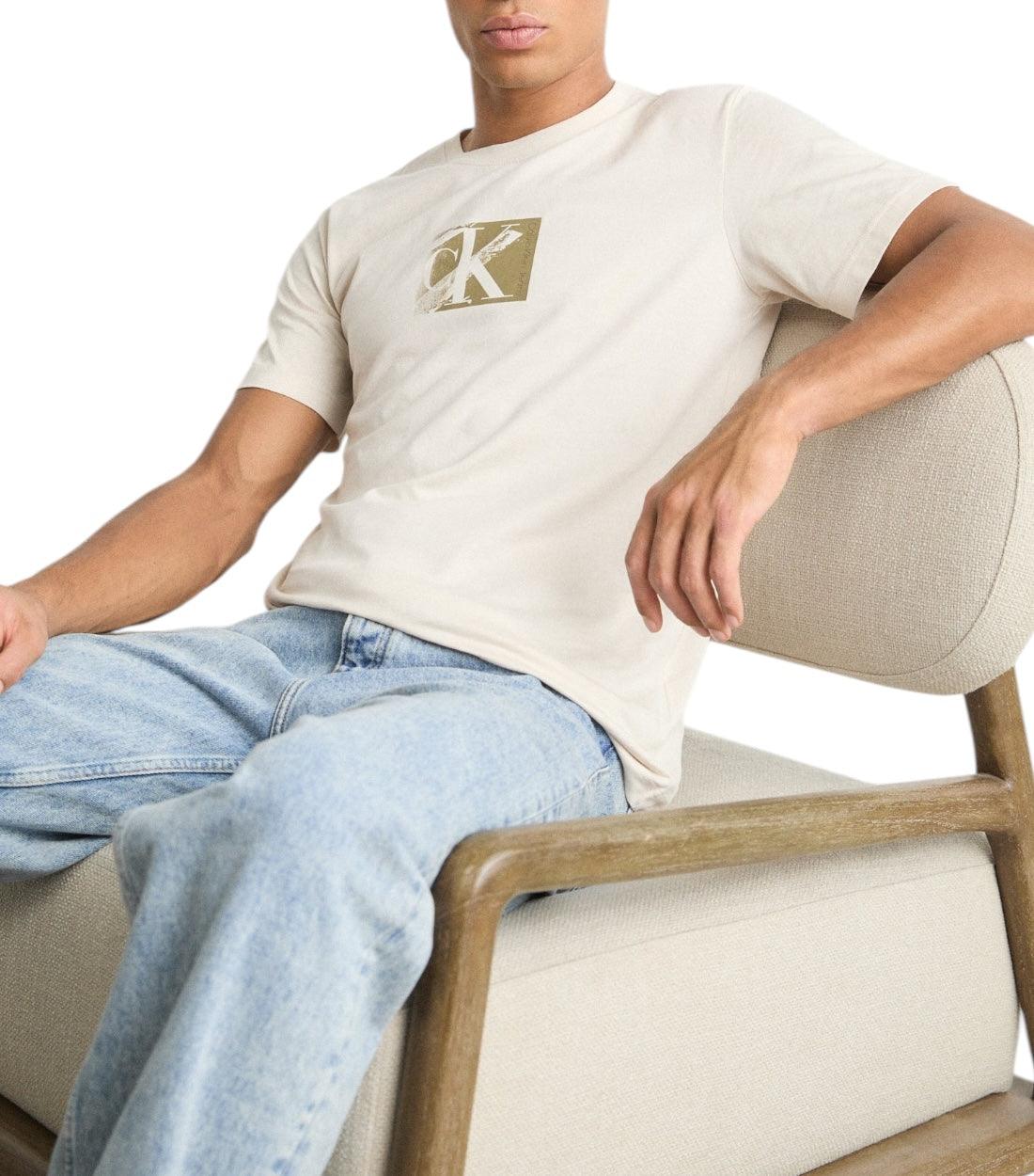 Calvin Klein Jeans Beige Small Box T-shirt