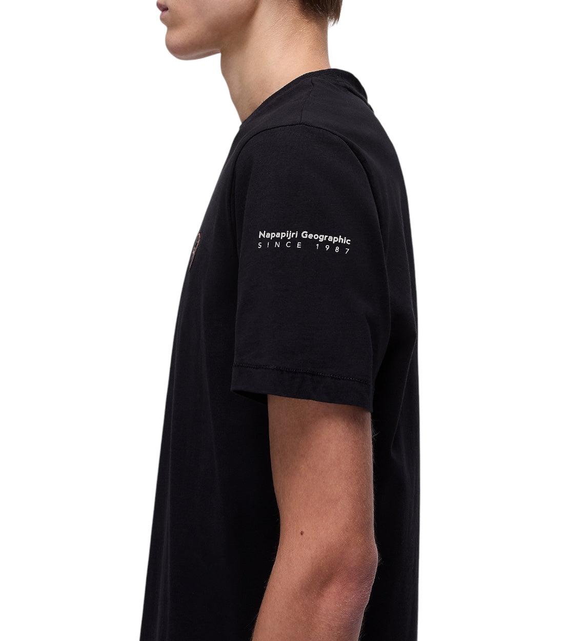 Napapijri Zwart Badge T-Shirt Voor Heren Katoen Kleding