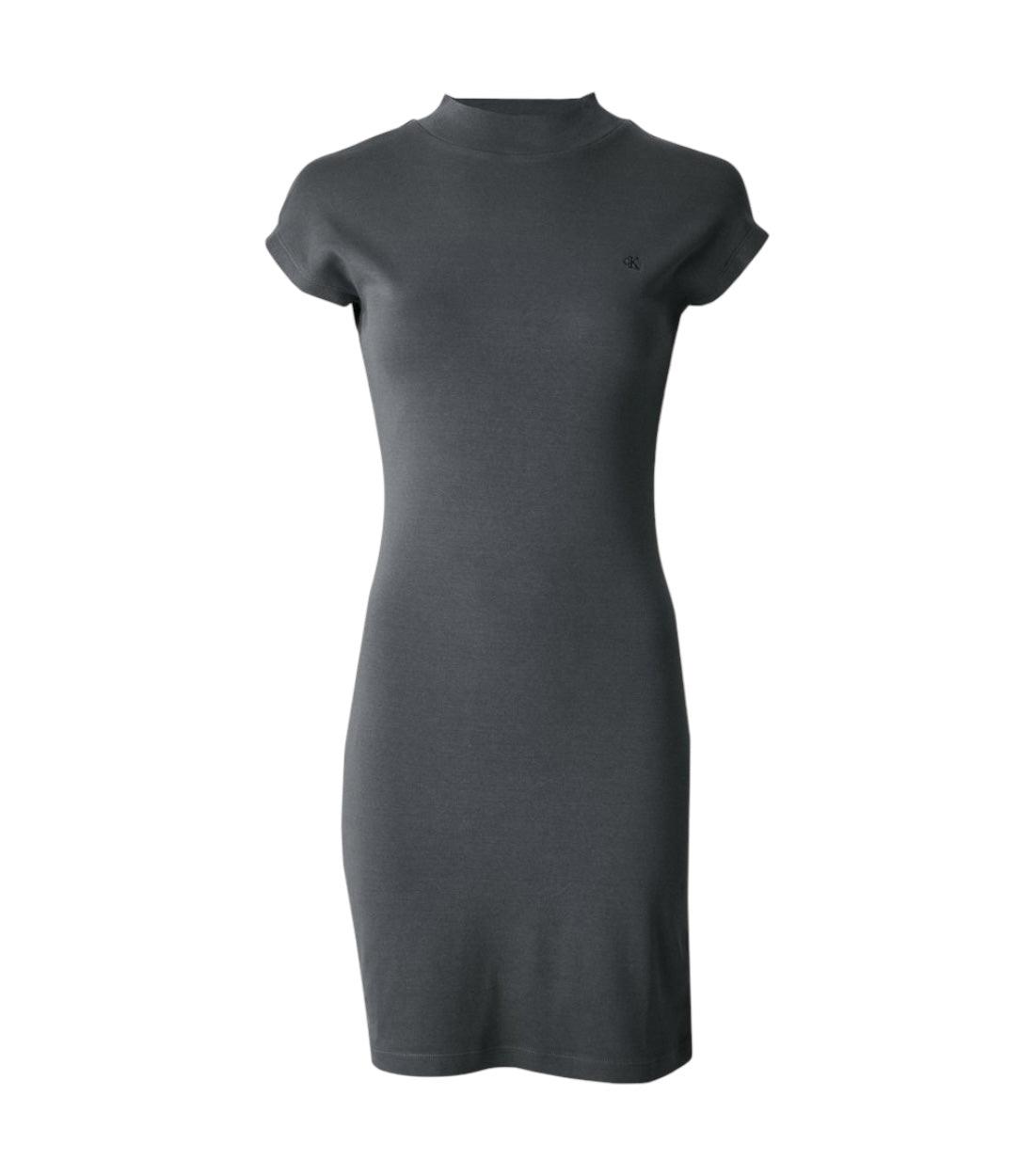 Calvin Klein Jeans Grijs Gewassen Cap Sleeve Jurk