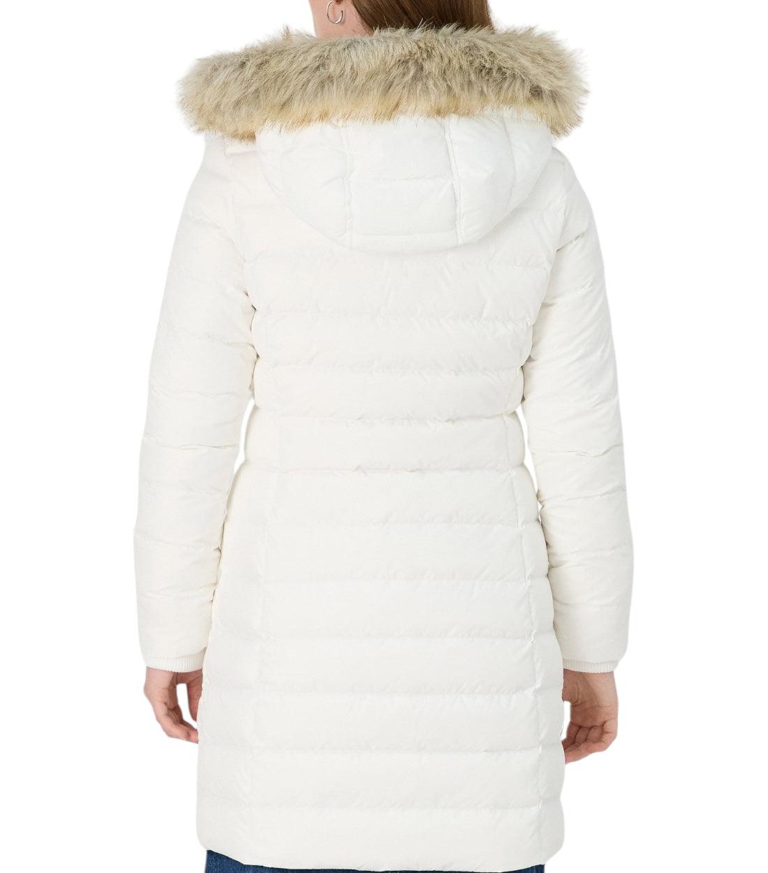 Tommy Hilfiger Jeans Wit Donsjas Met Capuchon