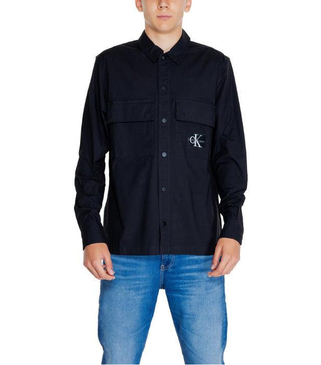 Calvin Klein Jeans Zwart Logo Regular Fit Overhemd