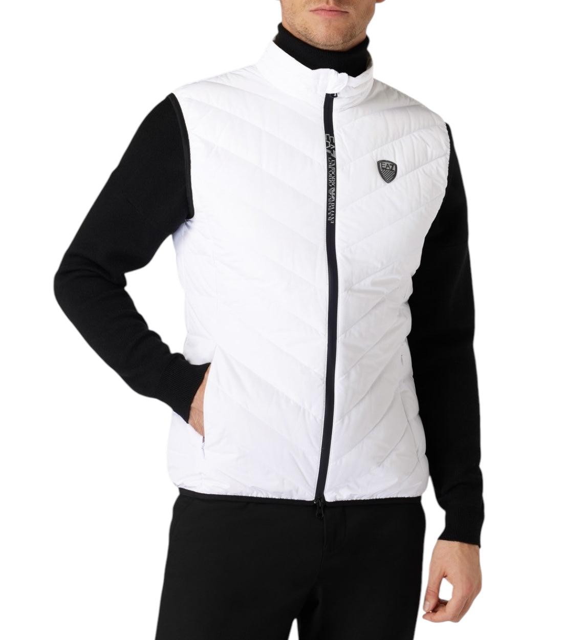 Ea7 Wit Bodywarmer Met Opstaande Kraag