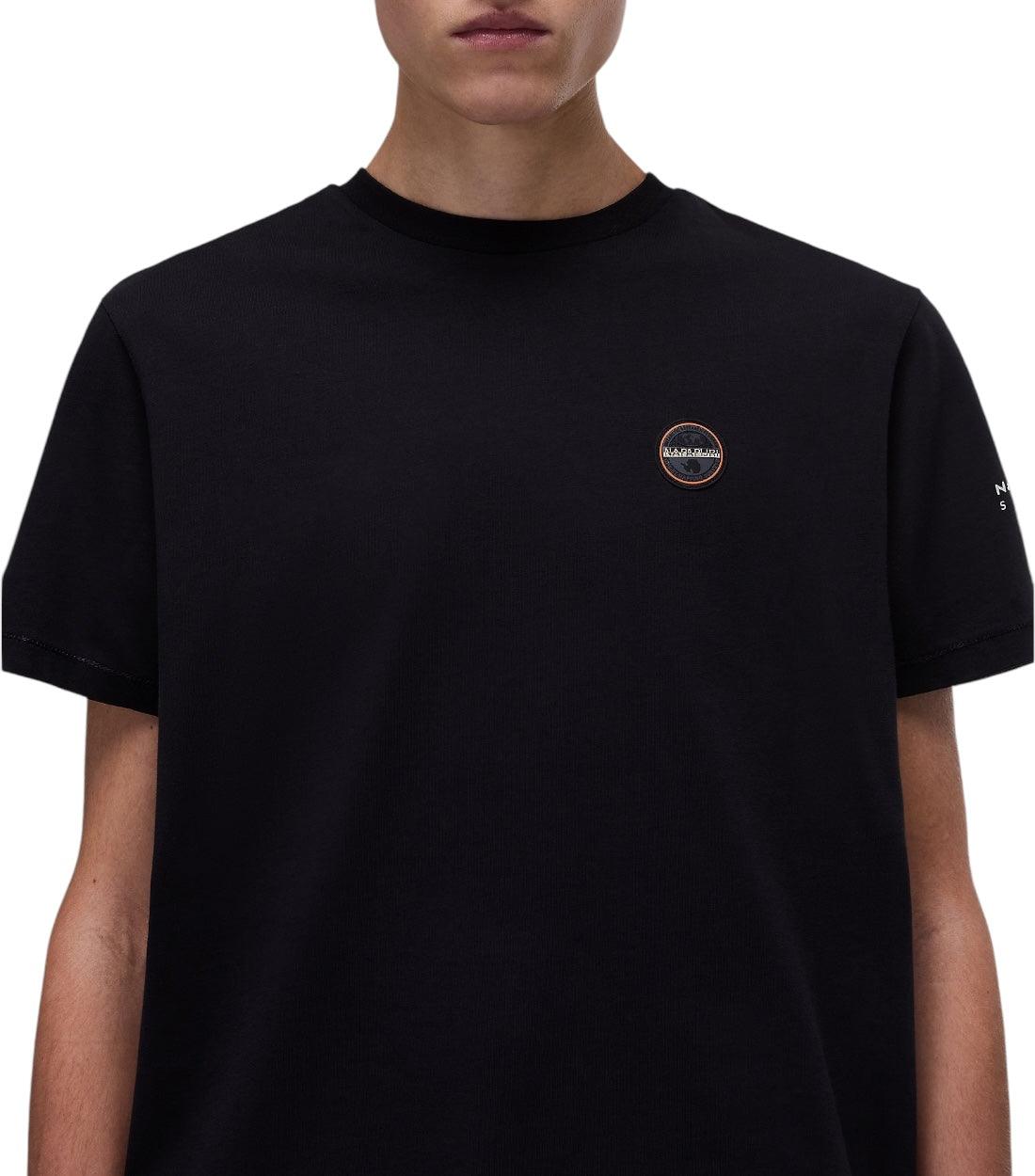 Napapijri Zwart Badge T-Shirt Voor Heren Katoen Kleding