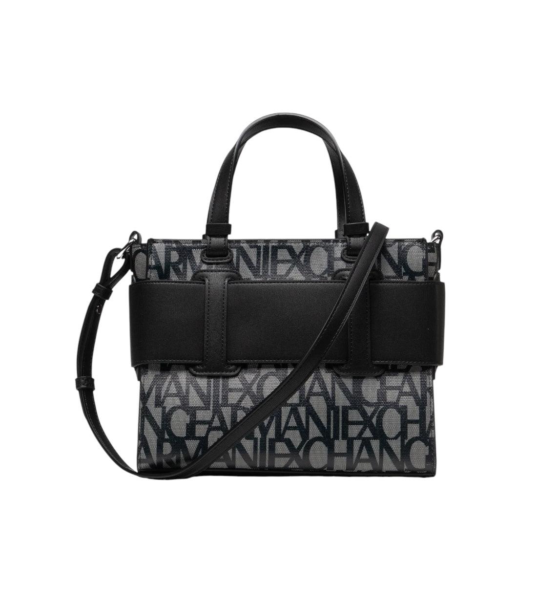 Armani Exchange Zwart All-over Logo Handtas
