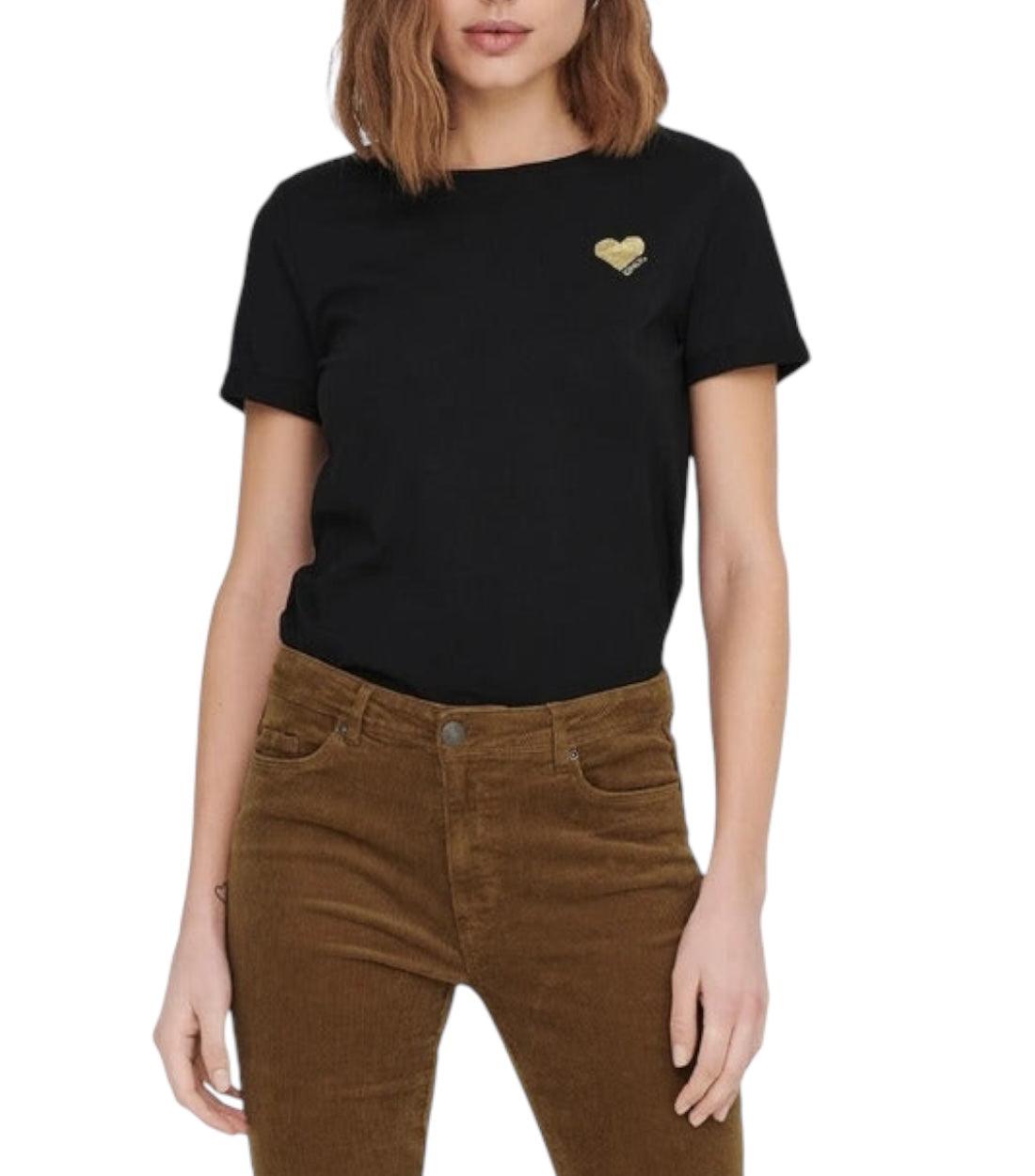 Only Zwart Oneck T-shirt