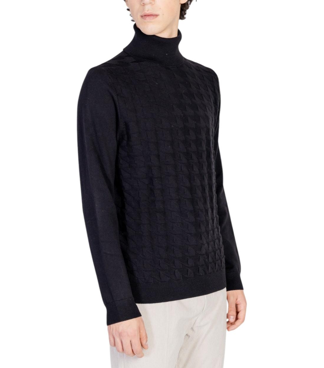 Antony Morato Zwart 3D Blend Trui Met Kol