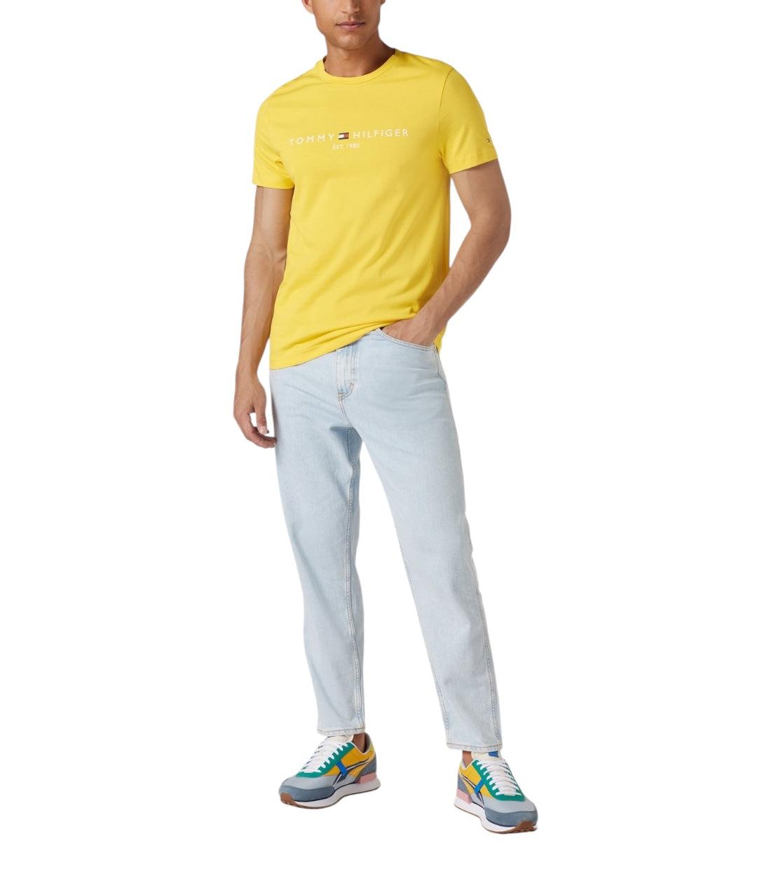 Tommy Hilfiger Geel T-shirt Met Labelstitching