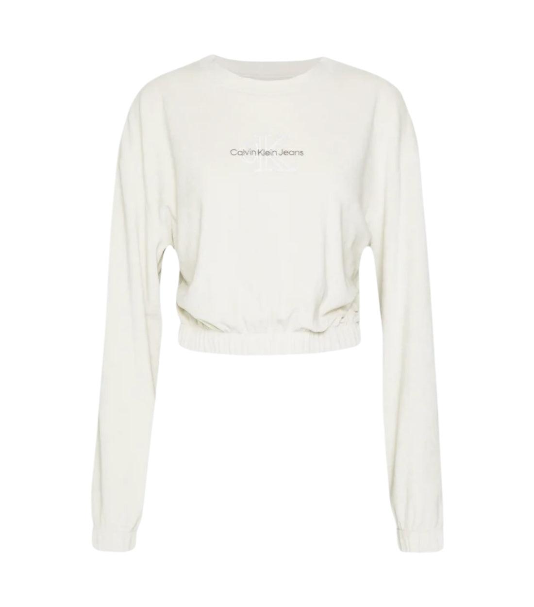 Calvin Klein Jeans Beige Monologo Crewneck Trui