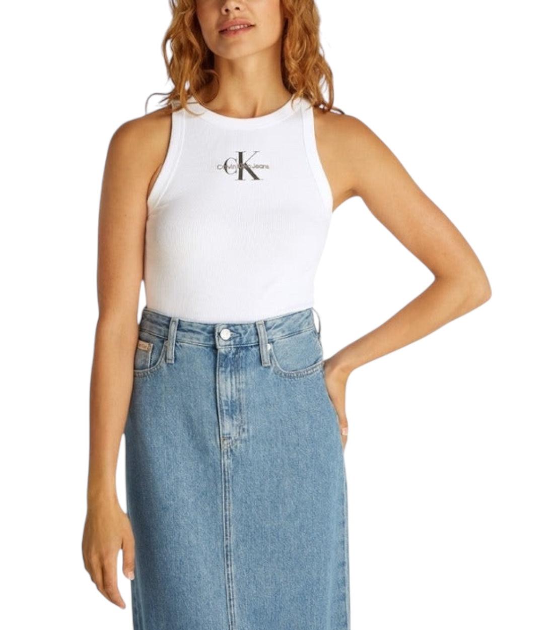 Calvin Klein Jeans Wit Tanktop Met Logo
