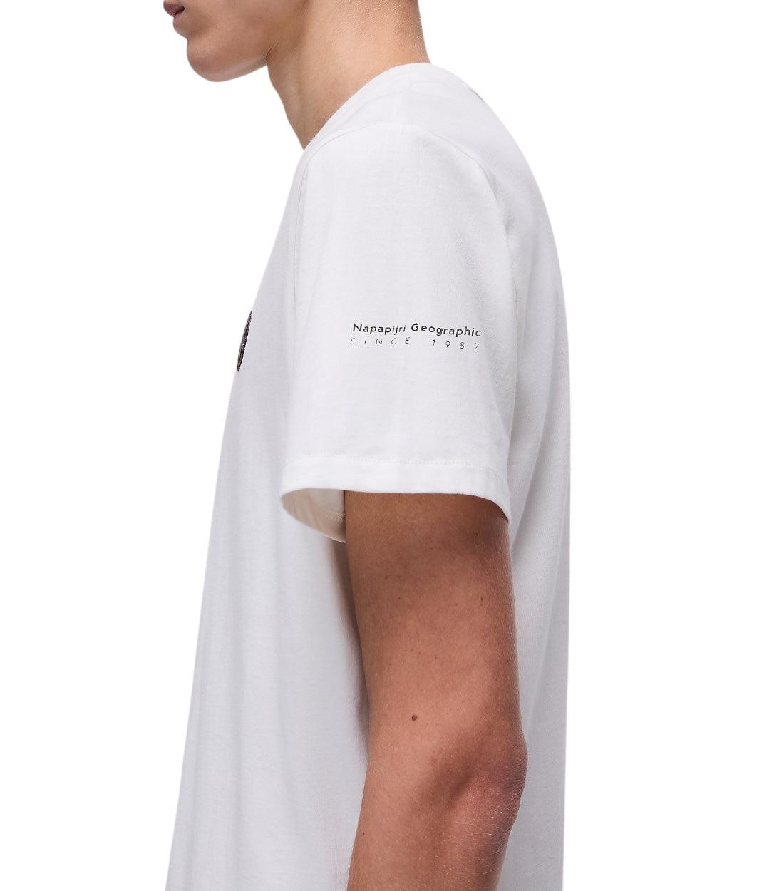 Napapijri Wit Badge T-Shirt Voor Heren Van 100% Katoen
