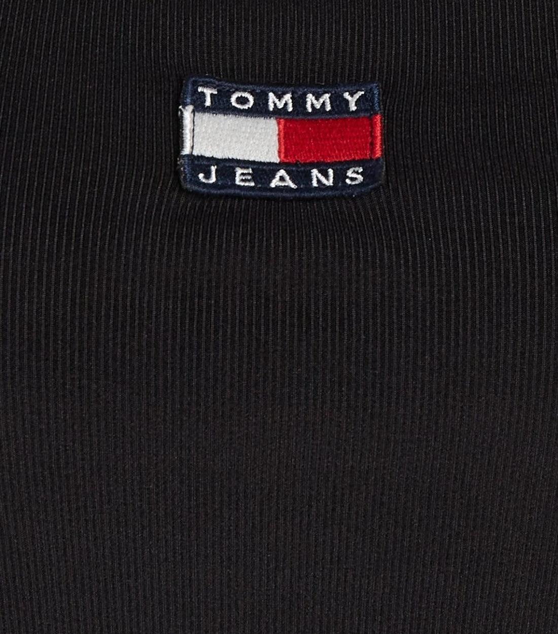 Tommy Hilfiger Jeans Zwart TJW Flare Mini Badge Rib Jurk