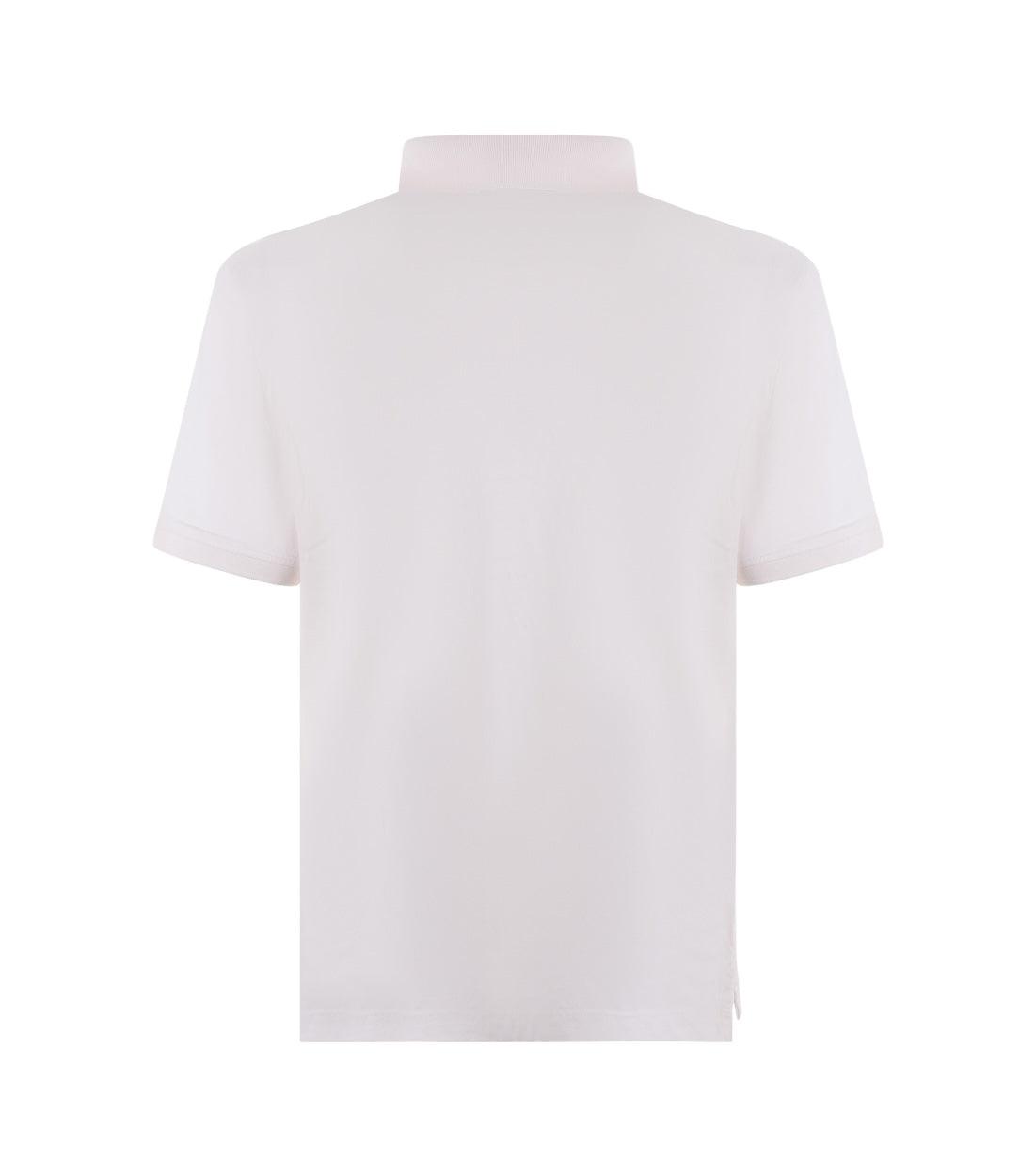 Blauer Wit Polo Met Wit Logo
