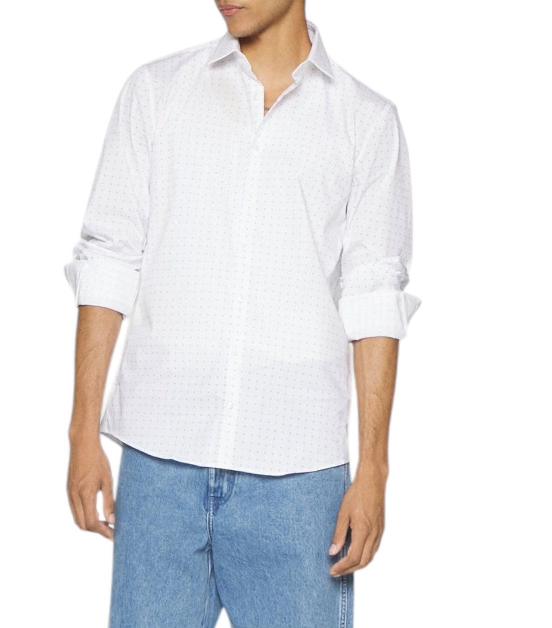 Calvin Klein Wit Slim Shirt Zakelijk Overhemd