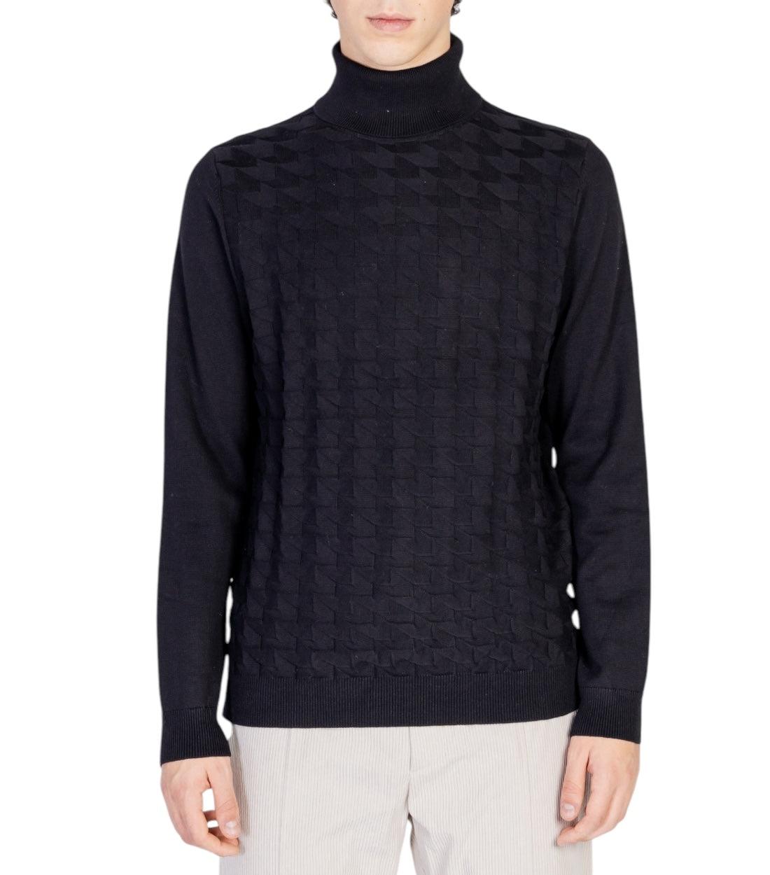 Antony Morato Zwart 3D Blend Trui Met Kol
