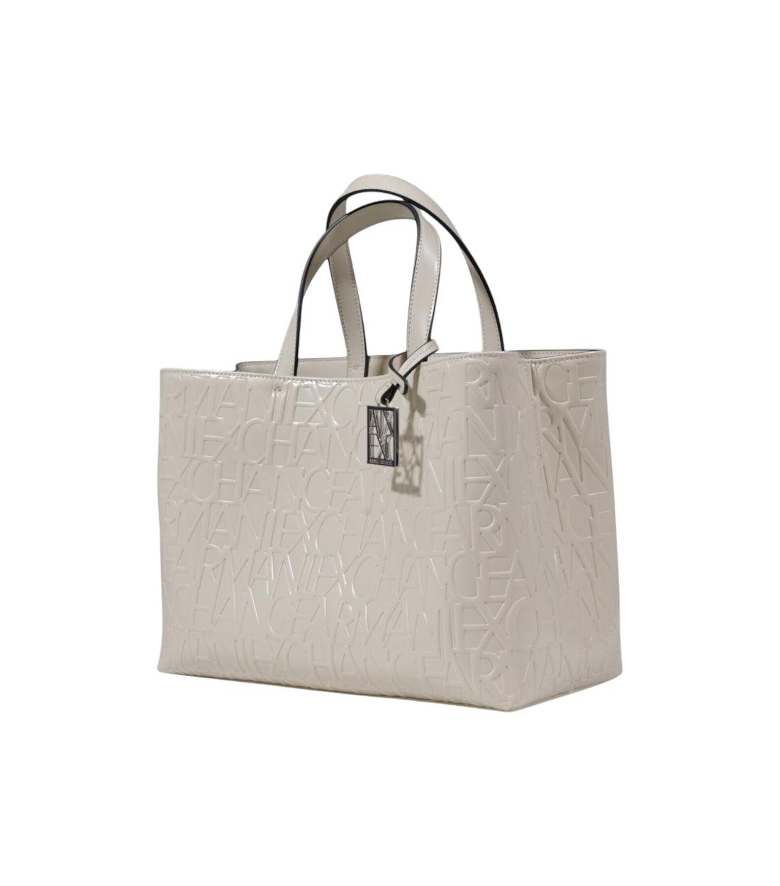 Armani Exchange Beige Leren Shopper Handtas