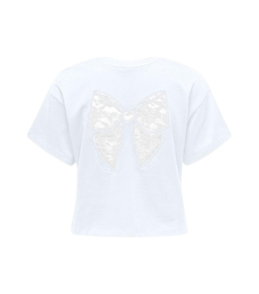 Only Wit T-shirt Met Strik