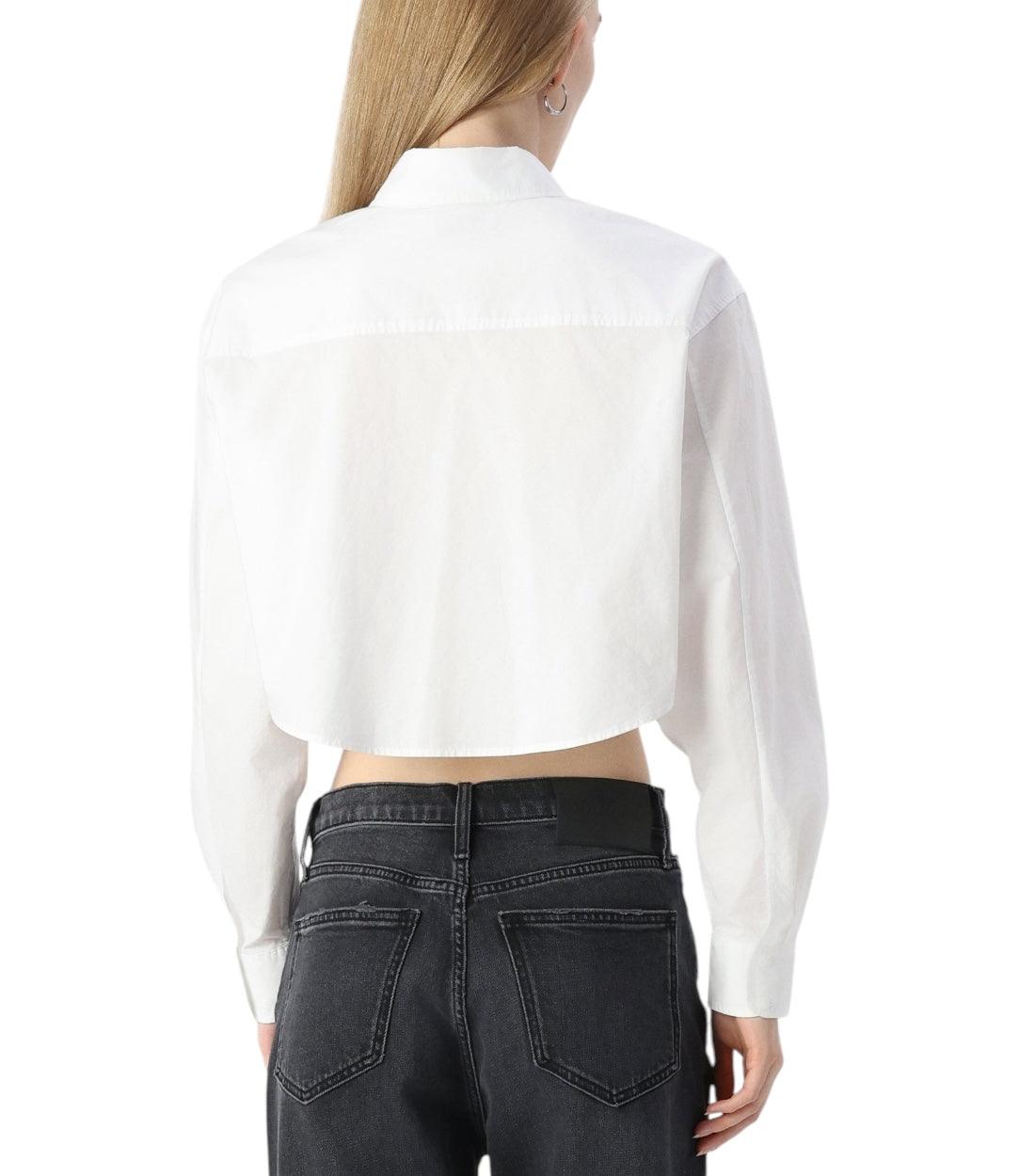 Calvin Klein Jeans Wit Label Cropped Blouse