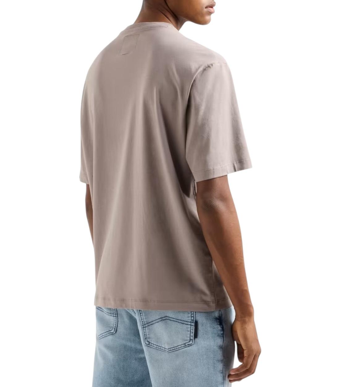 Armani Exchange Beige Logo T-shirt Met Vakje