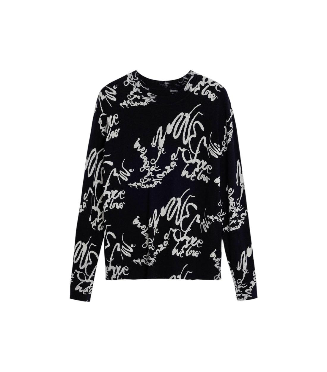 Desigual Breimode Zwarte Trui Met Print