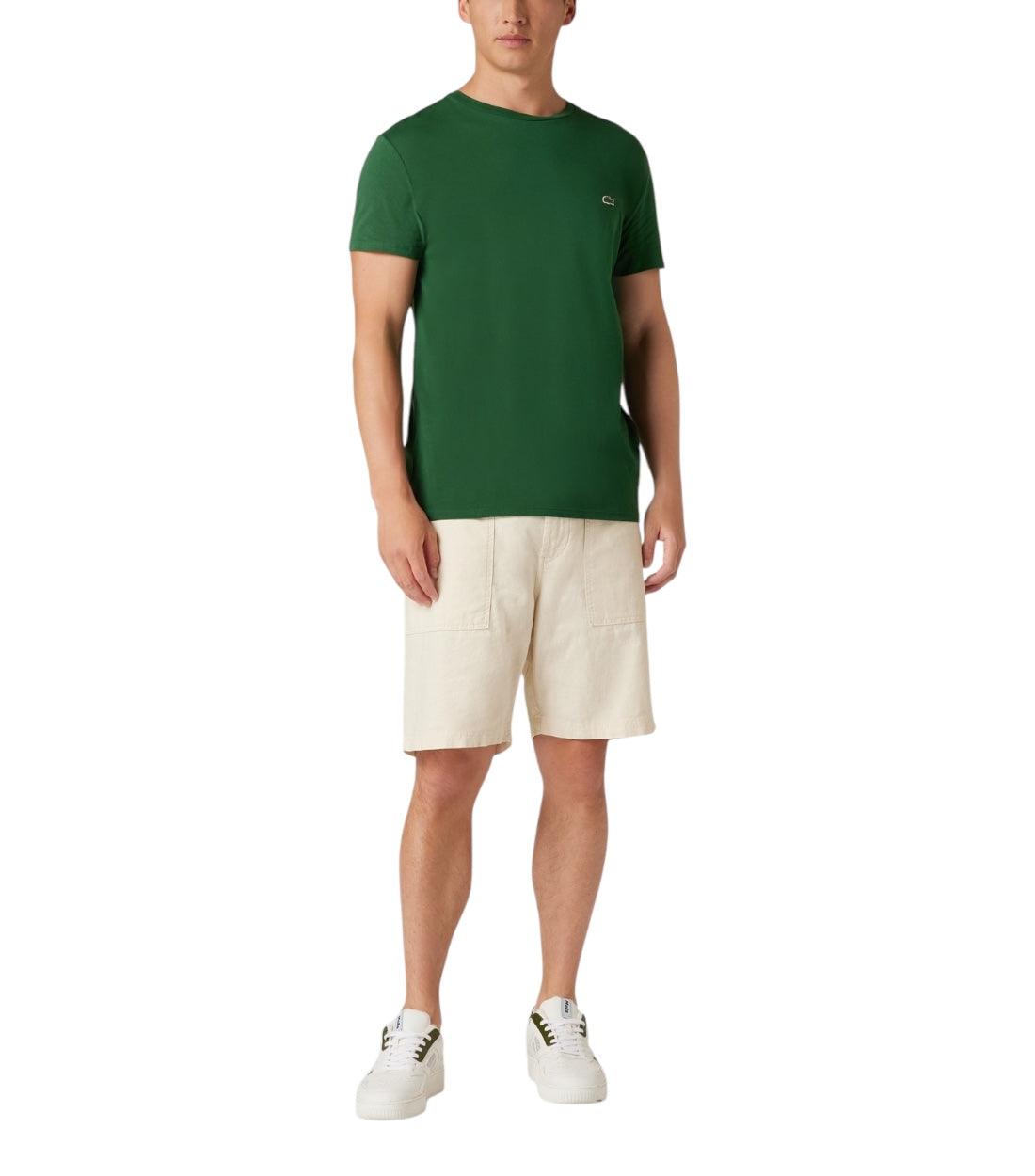Lacoste Groen Supima T-shirt Met Logostitching
