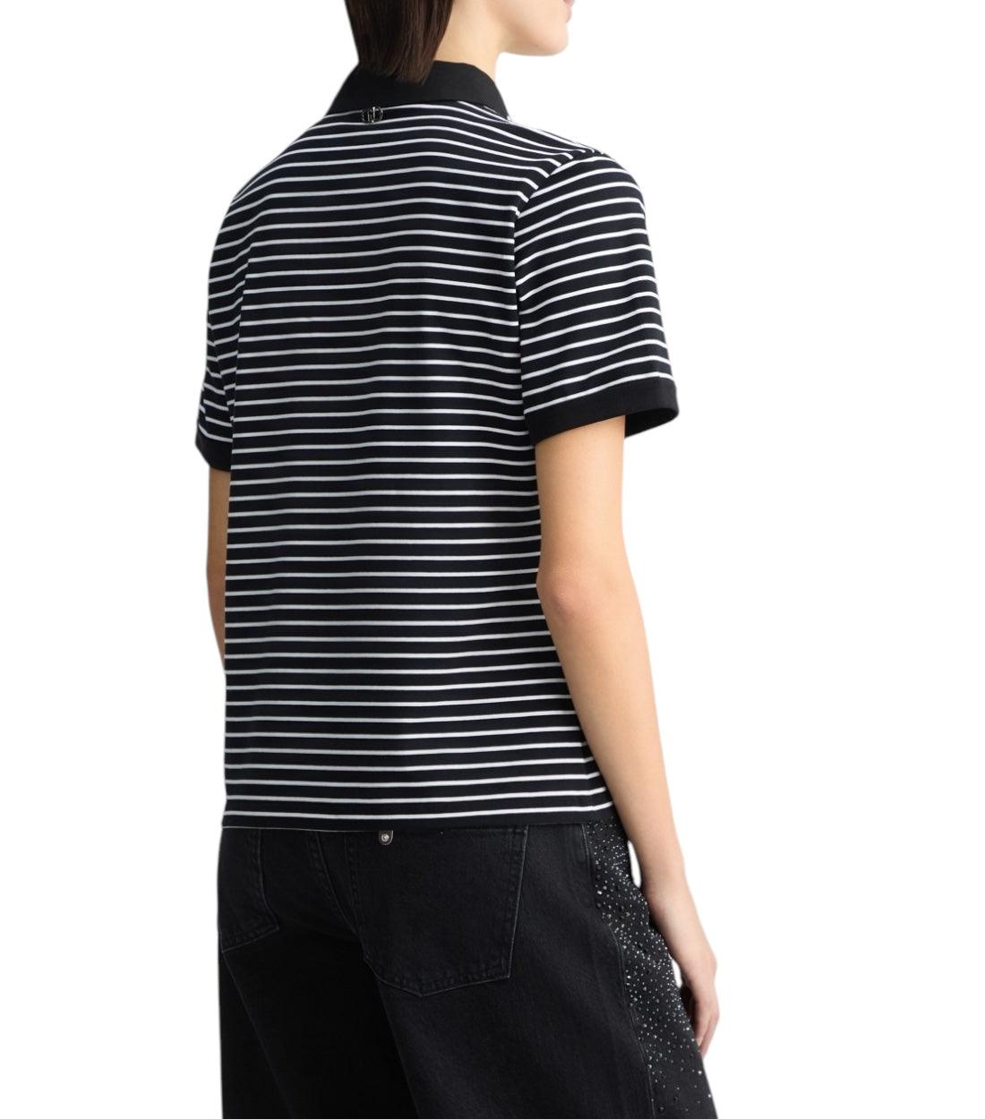 Liu Jo Zwart Polo Top Met Strass Steentjes