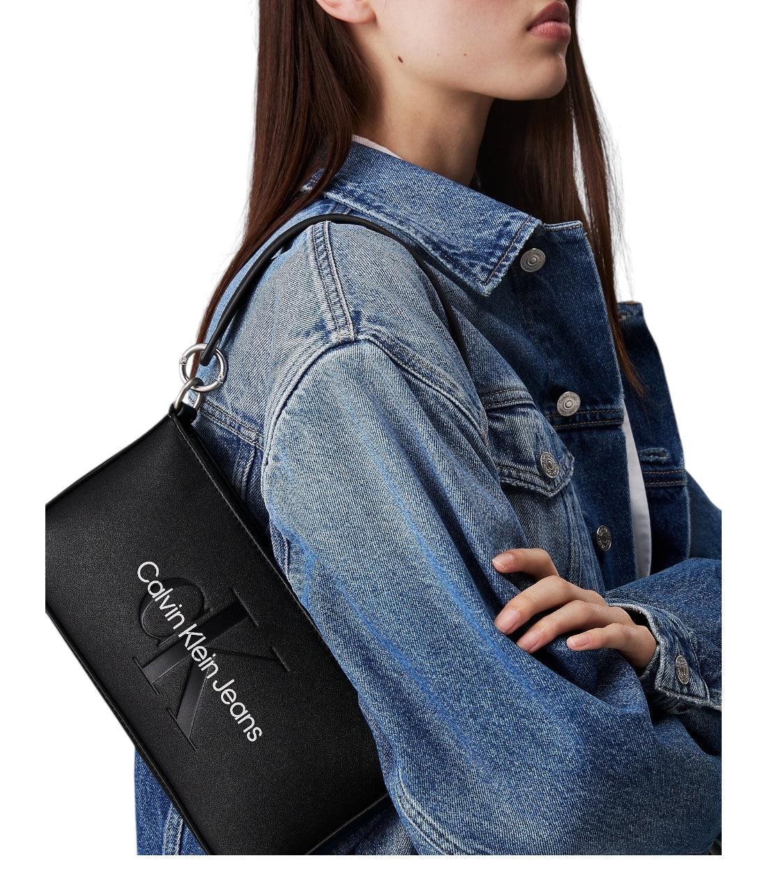 Calvin Klein Jeans Zwart Schoudertas Met Logo