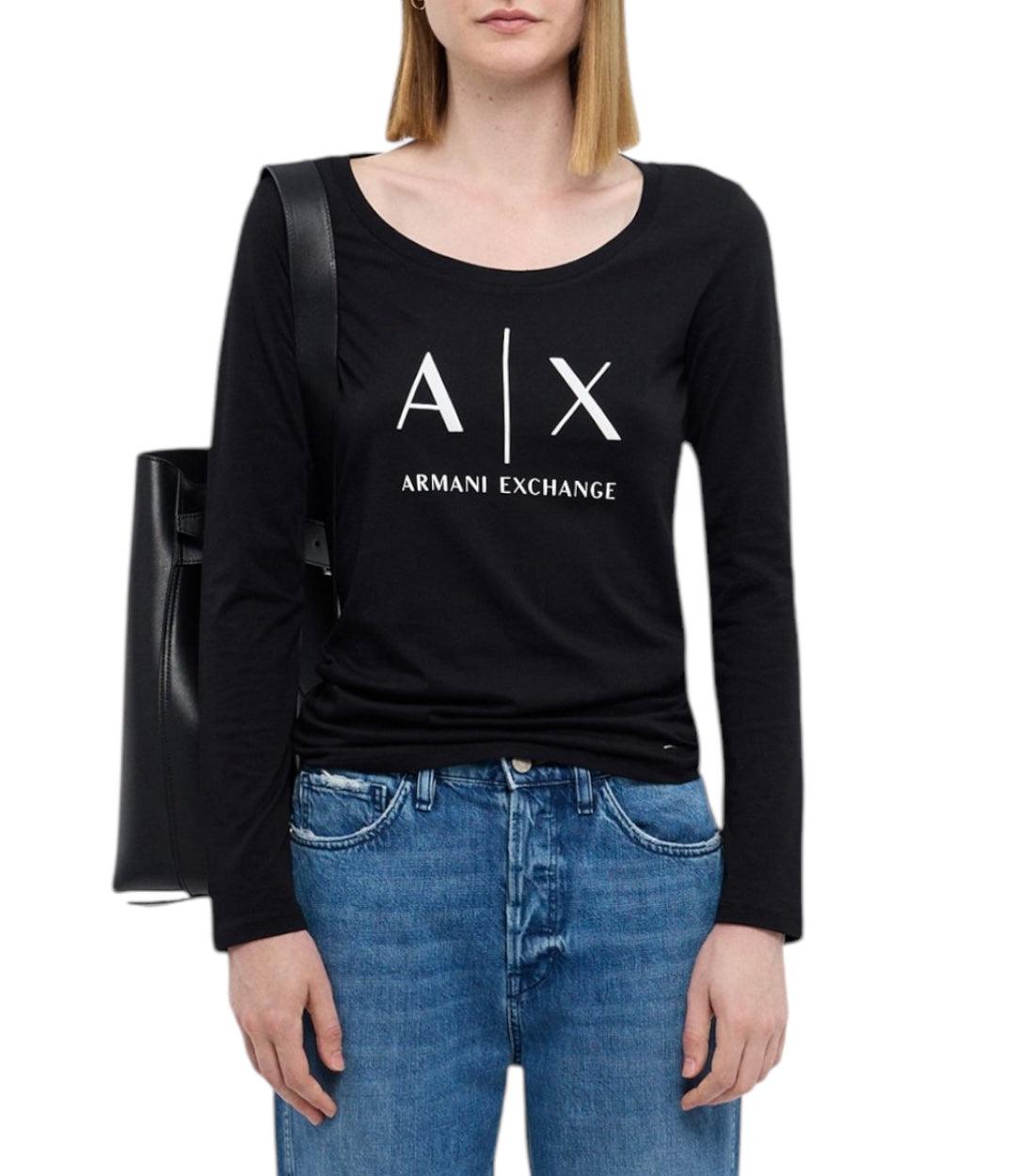 Armani Exchange Zwart Longsleeve Met Logoprint
