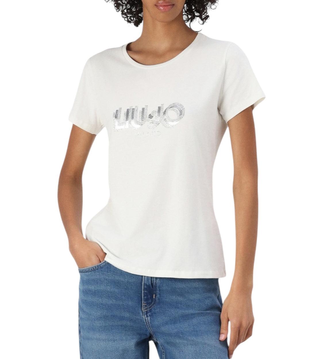 Liu Jo Wit T-shirt Met Logo Borduring