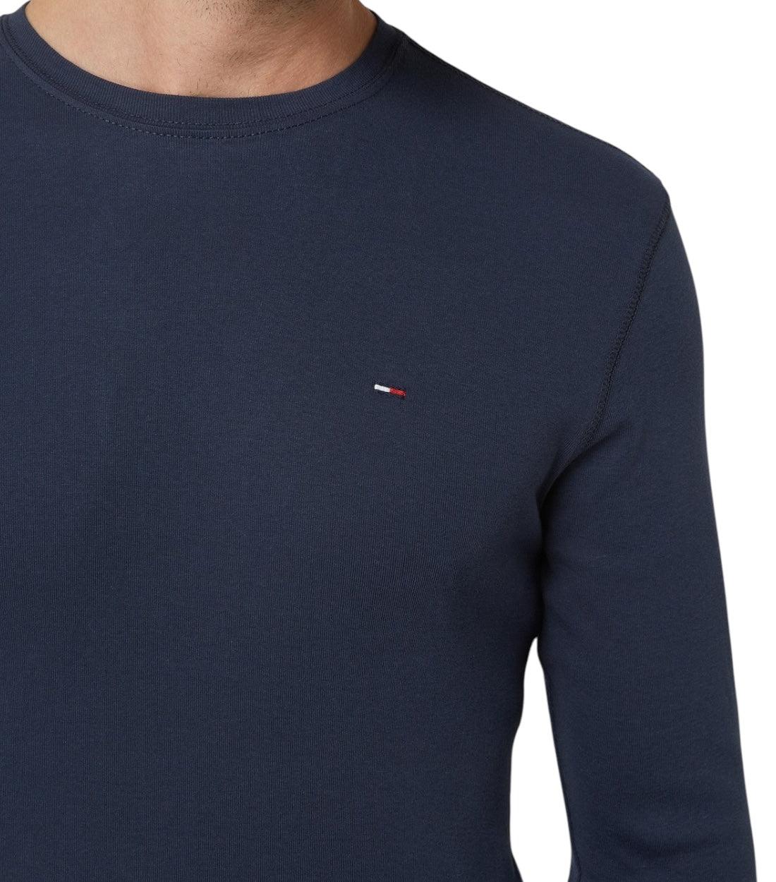 Tommy Hilfiger Blauw Gemêleerd Slim Fit Longsleeve
