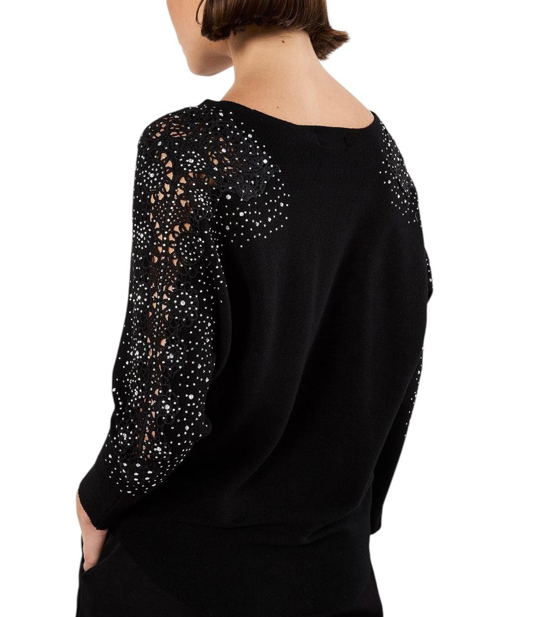 Guess Zwart Rhinestone Trui